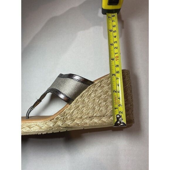 ANDRE ASSOUS Womens Espadrille Arabella Toe Wedge Slip On Sandals Shoes 37 - Picture 10 of 10